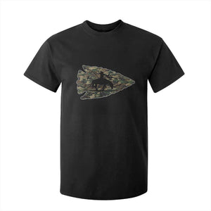 Arrowhead Hunter Native American Camouflage USA Flag T Shirt For Kid