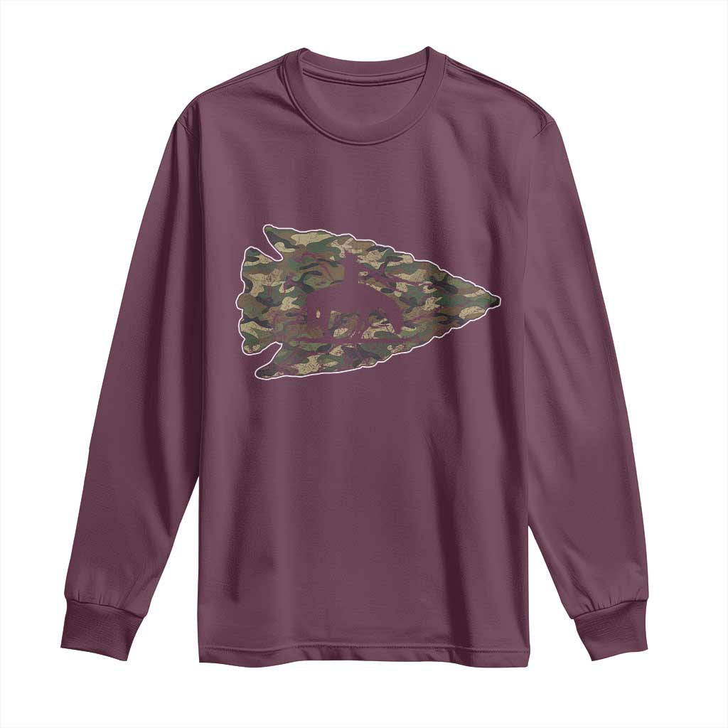 Arrowhead Hunter Native American Camouflage USA Flag Long Sleeve Shirt