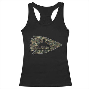 Arrowhead Hunter Native American Camouflage USA Flag Racerback Tank Top