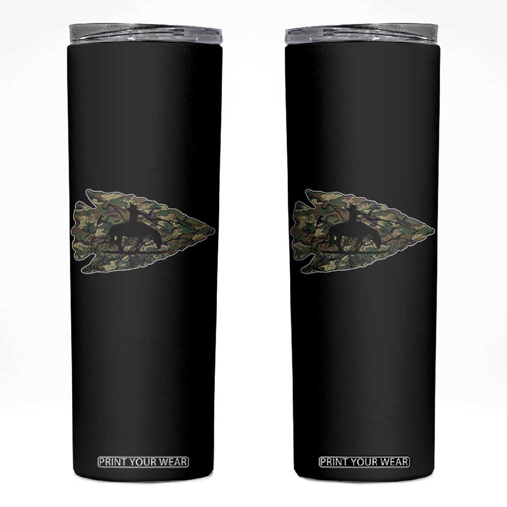 Arrowhead Hunter Native American Camouflage USA Flag Skinny Tumbler