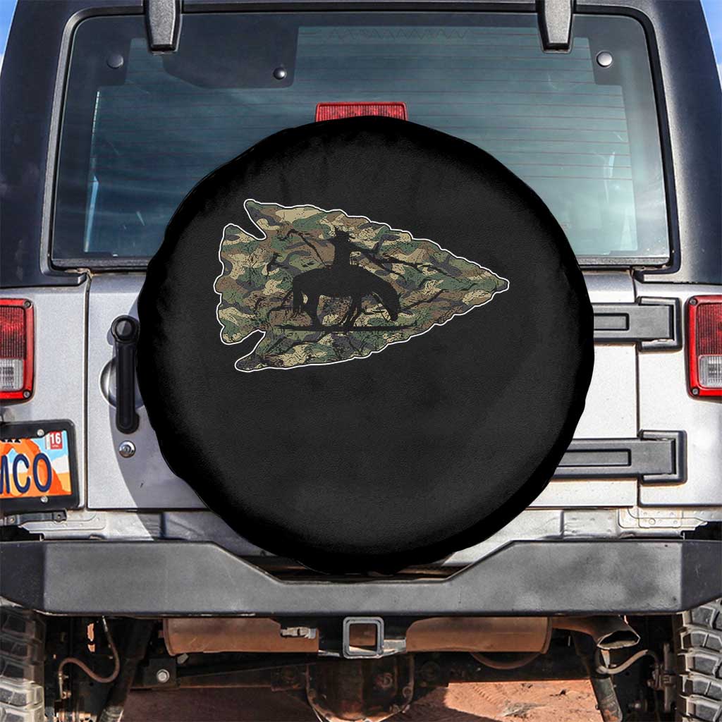 Arrowhead Hunter Native American Camouflage USA Flag Spare Tire Cover TS14 No hole Black Print Your Wear