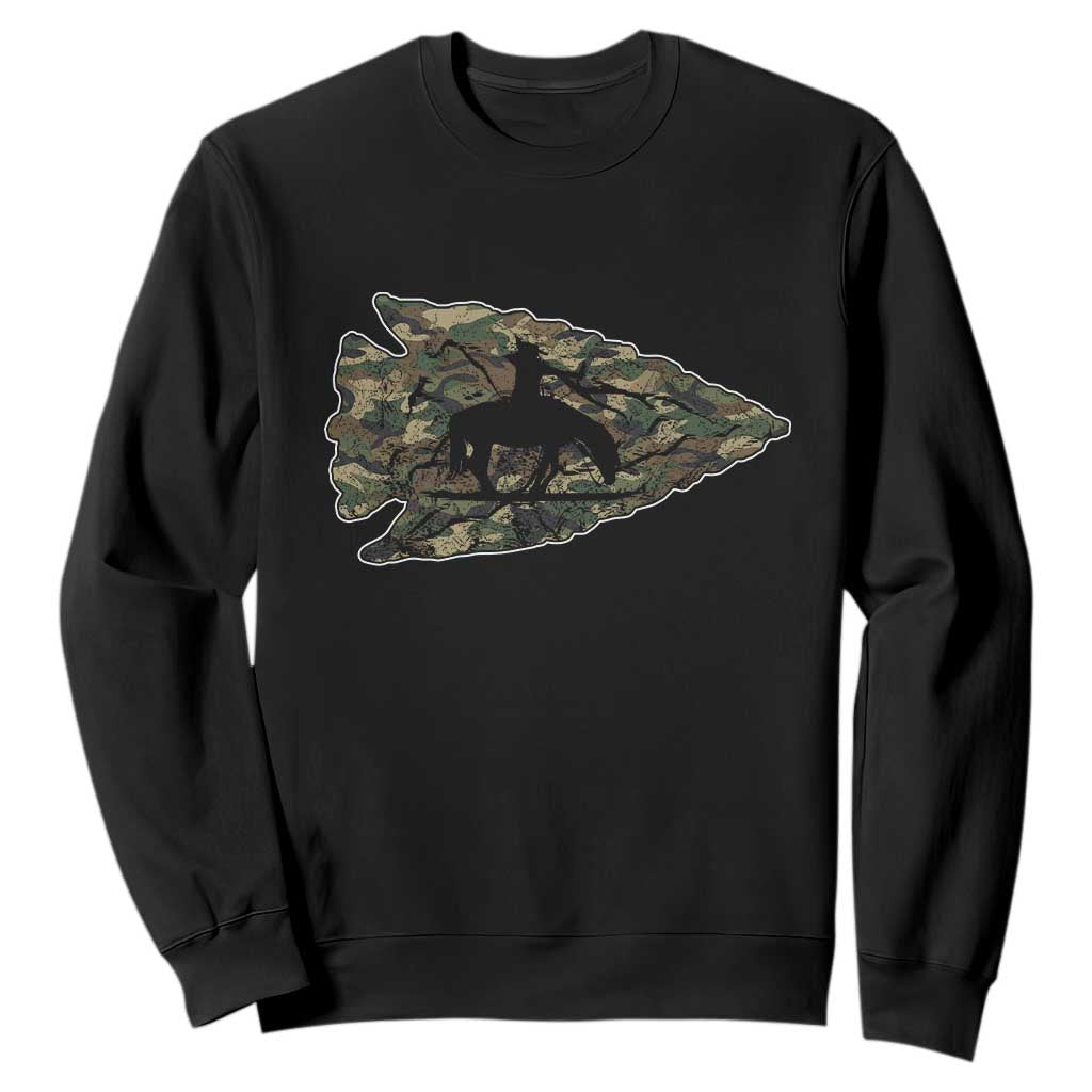 Arrowhead Hunter Native American Camouflage USA Flag Sweatshirt