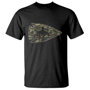 Arrowhead Hunter Native American Camouflage USA Flag T Shirt