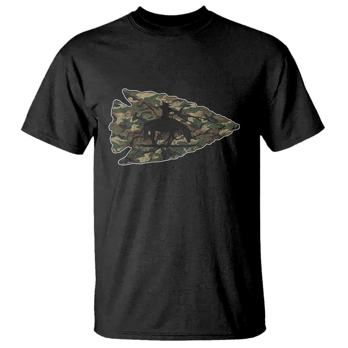 Arrowhead Hunter Native American Camouflage USA Flag T Shirt TS14 Black Print Your Wear