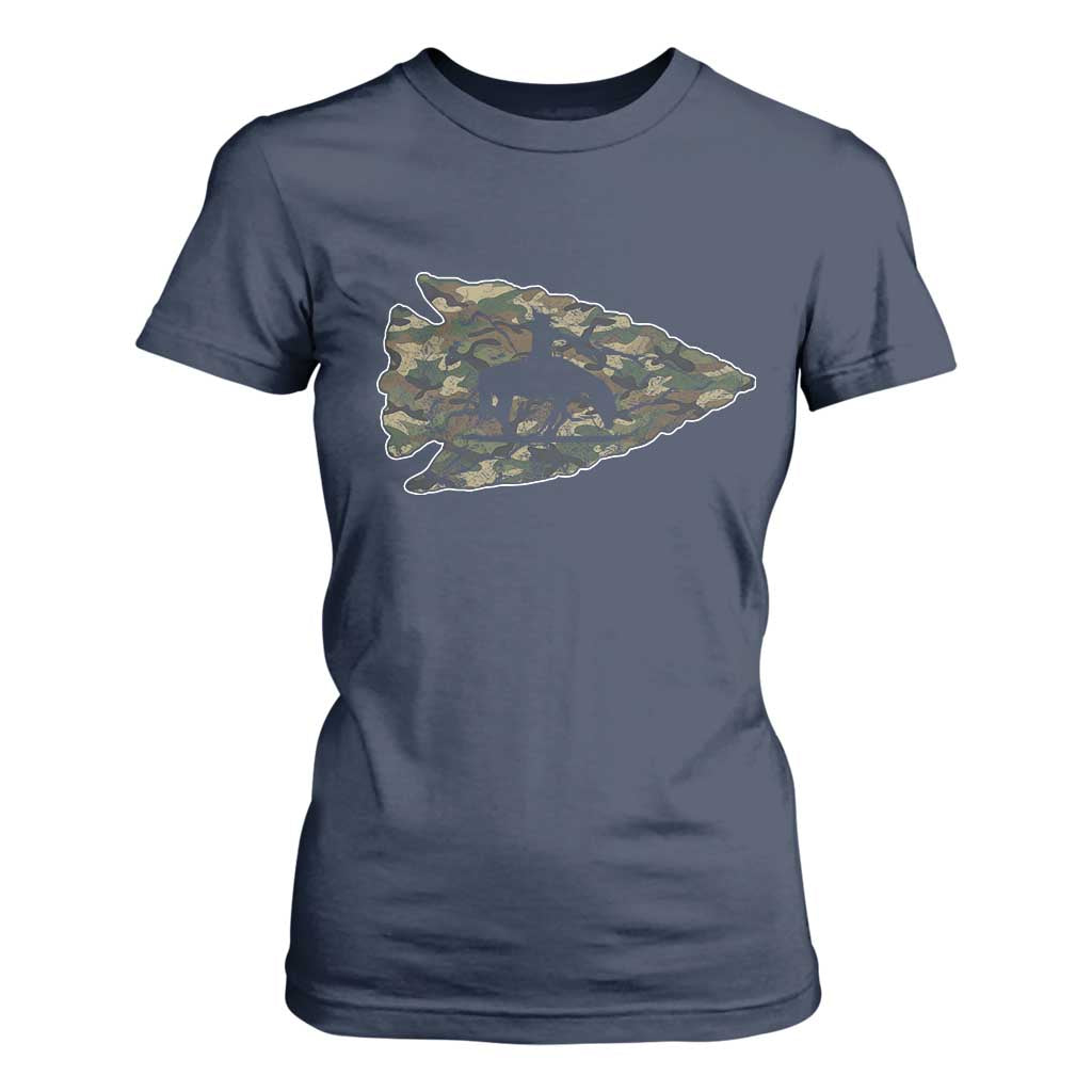 Arrowhead Hunter Native American Camouflage USA Flag T Shirt For Women