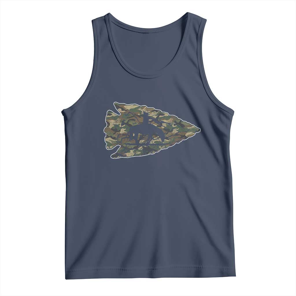 Arrowhead Hunter Native American Camouflage USA Flag Tank Top