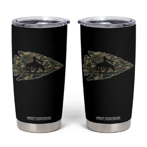 Arrowhead Hunter Native American Camouflage USA Flag Tumbler Cup
