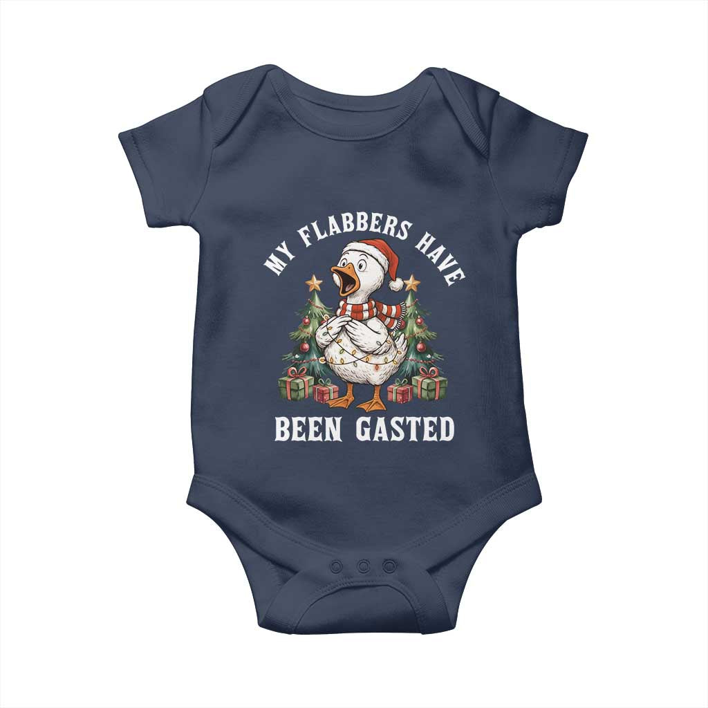 My Flabbers Have Been Gasted Baby Onesie Funny Goose Christmas TS14 Navy Print Your Wear