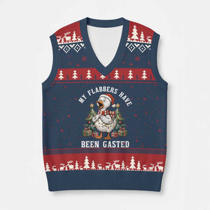 My Flabbers Have Been Gasted V-Neck Knit Sweater Vest Funny Goose Xmas TS14 Navy Red Print Your Wear
