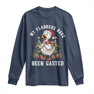 My Flabbers Have Been Gasted Long Sleeve Shirt Funny Goose Christmas TS14 Navy Print Your Wear