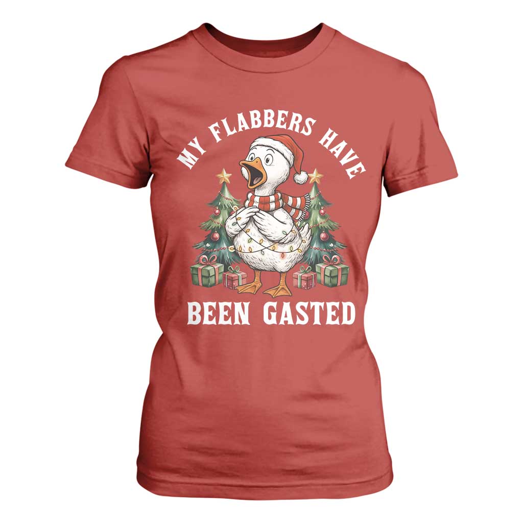 My Flabbers Have Been Gasted T Shirt For Women Funny Goose Christmas TS14 Red Print Your Wear