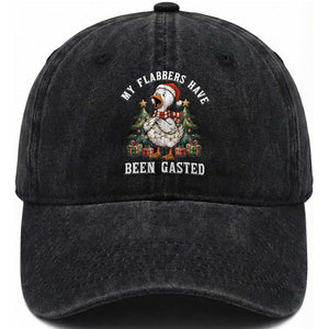 My Flabbers Have Been Gasted Washed Cotton Baseball Cap Funny Goose Christmas TS14 Washed Cap Universal Fit Black Print Your Wear