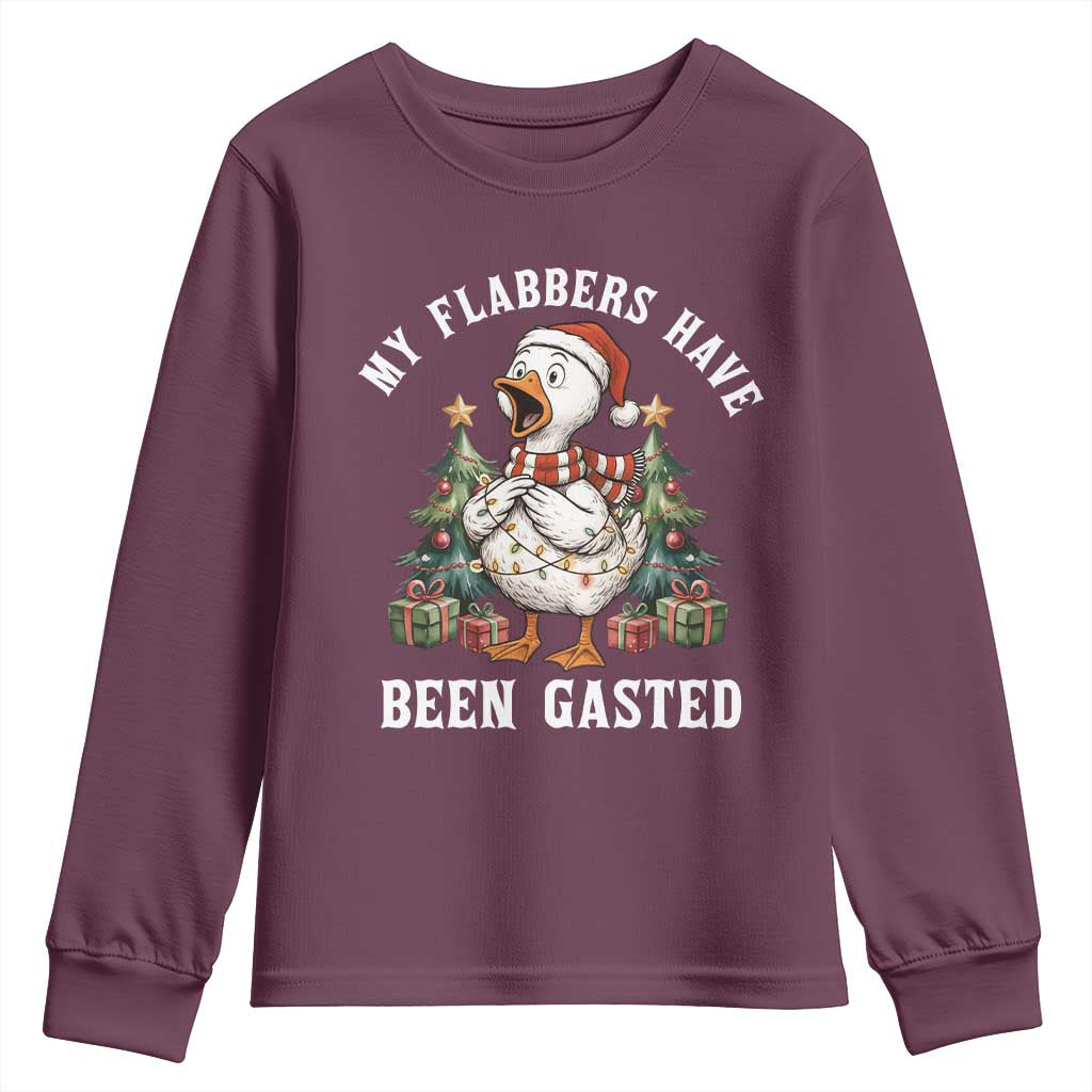 My Flabbers Have Been Gasted Youth Sweatshirt Funny Goose Christmas TS14 Maroon Print Your Wear