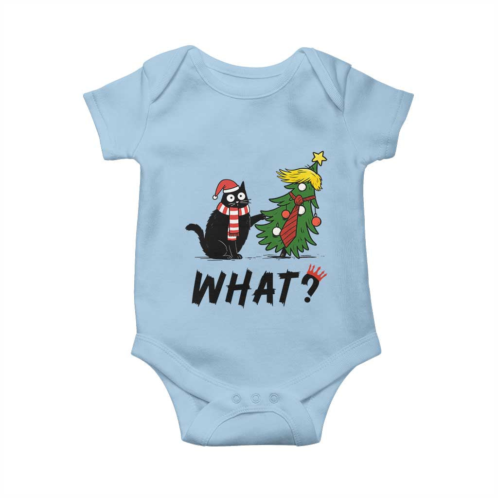 Black Cat What Christmas Baby Onesie Anti Trump Protest TS14 Light Blue Print Your Wear