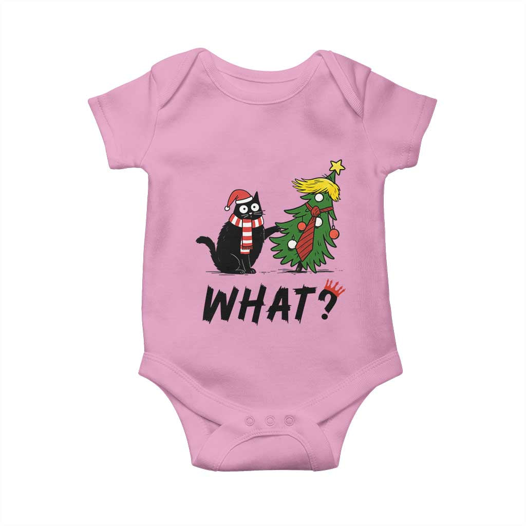 Black Cat What Christmas Baby Onesie Anti Trump Protest TS14 Light Pink Print Your Wear