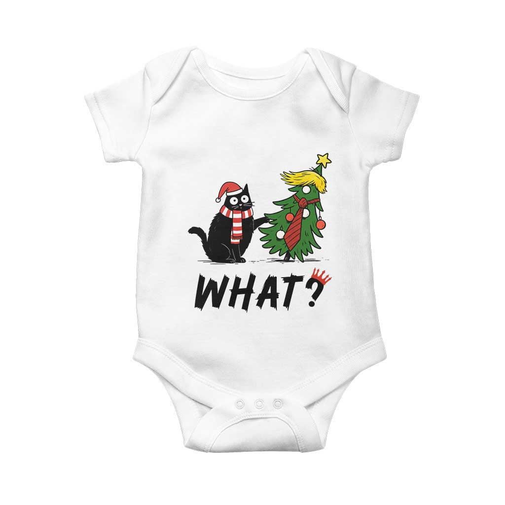 Black Cat What Christmas Baby Onesie Anti Trump Protest TS14 White Print Your Wear
