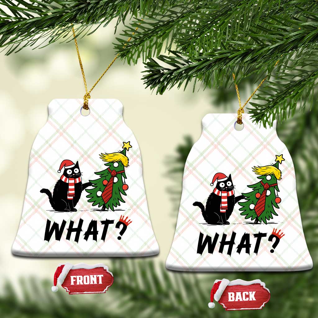 Black Cat What Christmas Ceramic Ornament Anti Trump Protest TS14 Print Your Wear