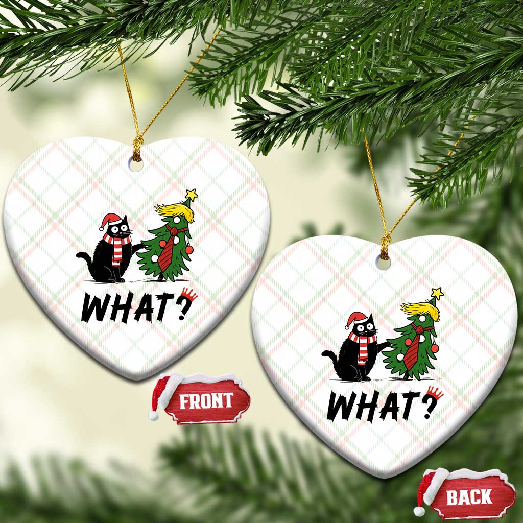 Black Cat What Christmas Ceramic Ornament Anti Trump Protest TS14 Print Your Wear