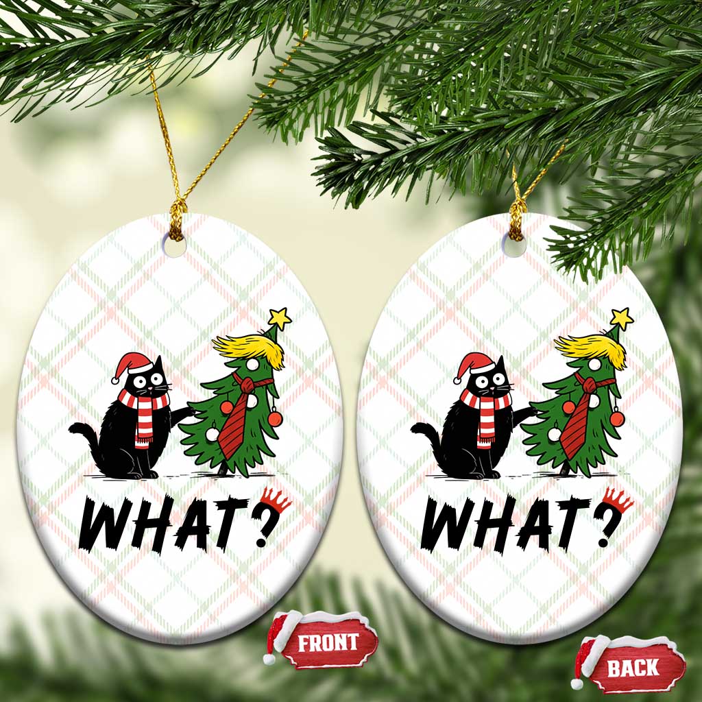 Black Cat What Christmas Ceramic Ornament Anti Trump Protest TS14 Print Your Wear