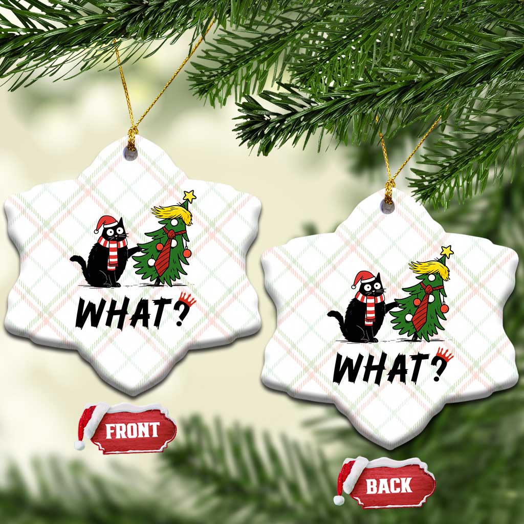 Black Cat What Christmas Ceramic Ornament Anti Trump Protest TS14 Print Your Wear