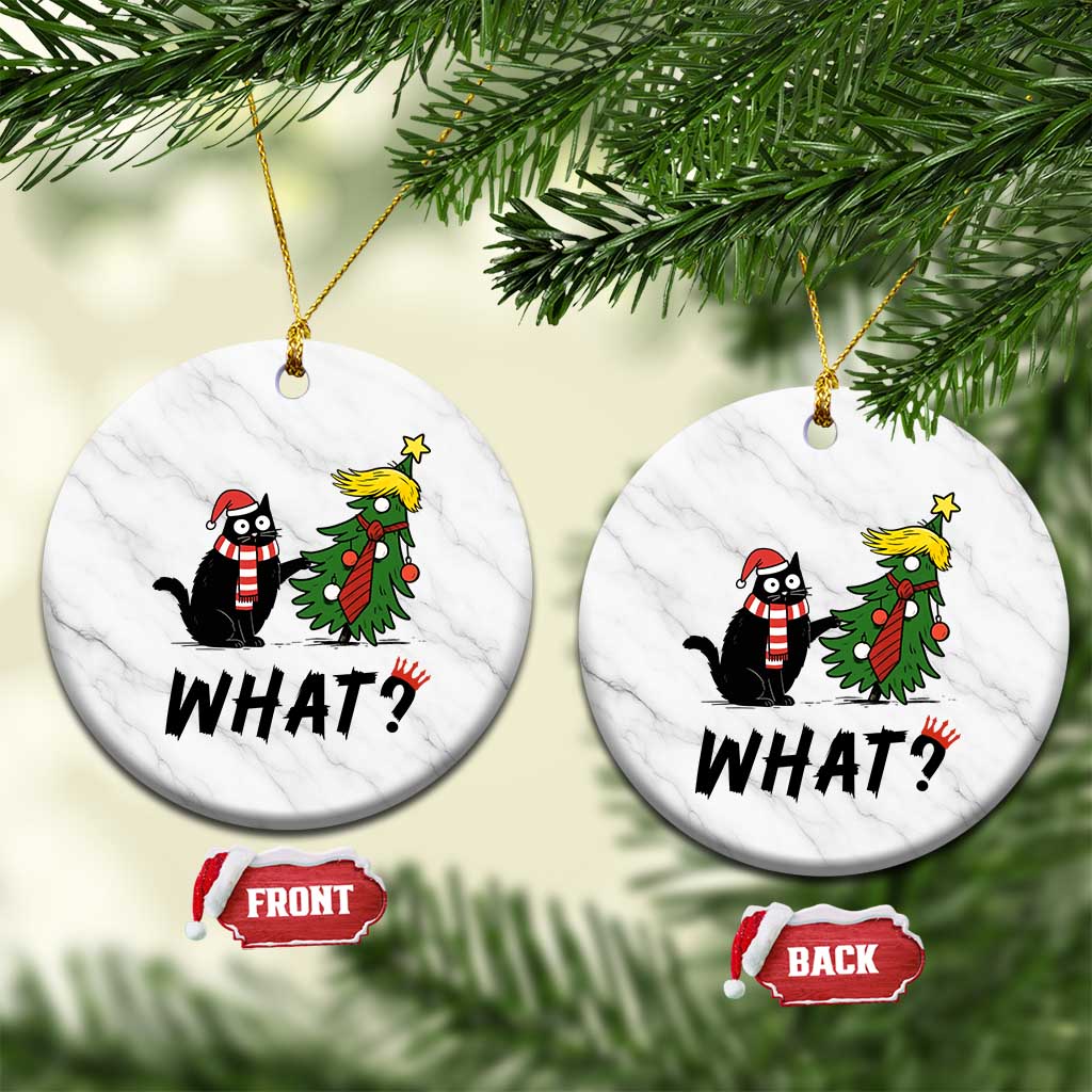 Black Cat What Christmas Ceramic Ornament Anti Trump Protest TS14 1pc White Marble Print Your Wear
