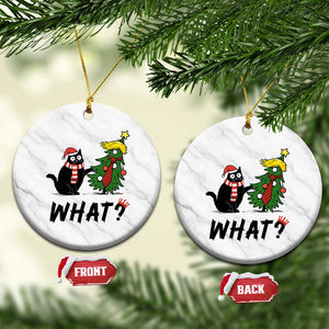 Black Cat What Christmas Ceramic Ornament Anti Trump Protest TS14 1pc White Marble Print Your Wear