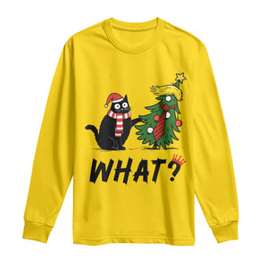 Black Cat What Christmas Long Sleeve Shirt Anti Trump Protest - Print Your Wear