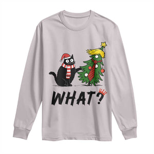 Black Cat What Christmas Long Sleeve Shirt Anti Trump Protest - Print Your Wear