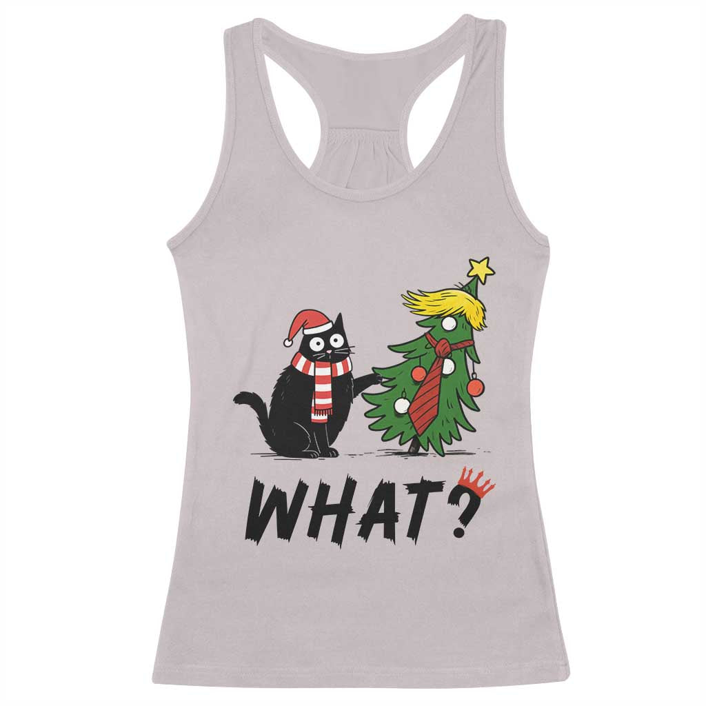 Black Cat What Christmas Racerback Tank Top Anti Trump Protest TS14 Ice Gray Print Your Wear