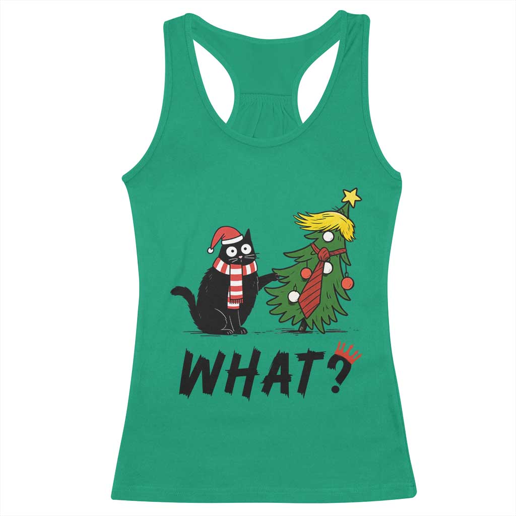 Black Cat What Christmas Racerback Tank Top Anti Trump Protest TS14 Irish Green Print Your Wear