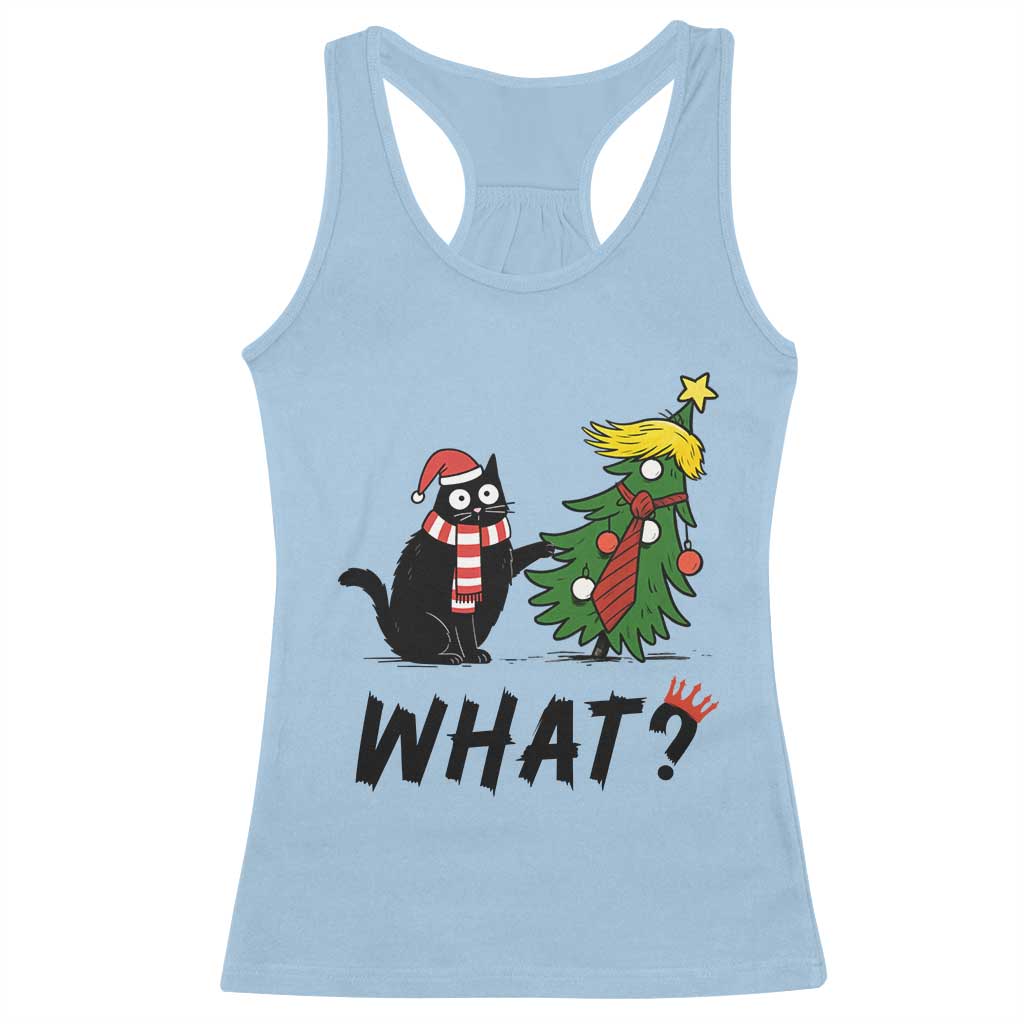Black Cat What Christmas Racerback Tank Top Anti Trump Protest TS14 Light Blue Print Your Wear