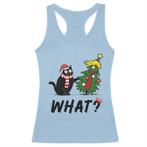 Black Cat What Christmas Racerback Tank Top Anti Trump Protest TS14 Light Blue Print Your Wear