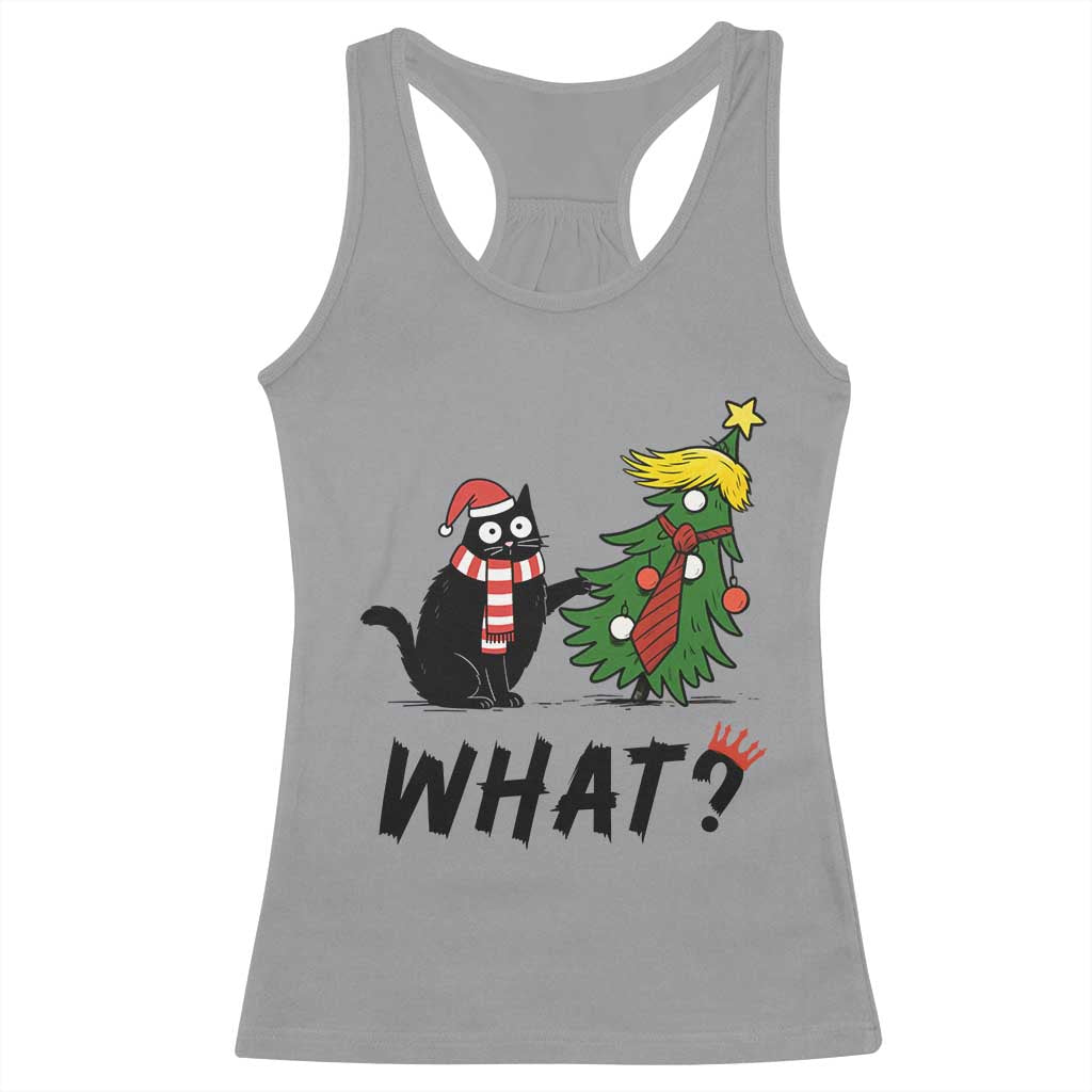 Black Cat What Christmas Racerback Tank Top Anti Trump Protest TS14 Sport Gray Print Your Wear
