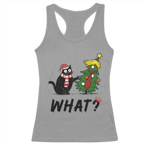 Black Cat What Christmas Racerback Tank Top Anti Trump Protest TS14 Sport Gray Print Your Wear