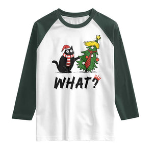 Black Cat What Christmas Raglan Shirt Anti Trump Protest TS14 White Dark Forest Green Print Your Wear