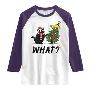 Black Cat What Christmas Raglan Shirt Anti Trump Protest TS14 White Purple Print Your Wear