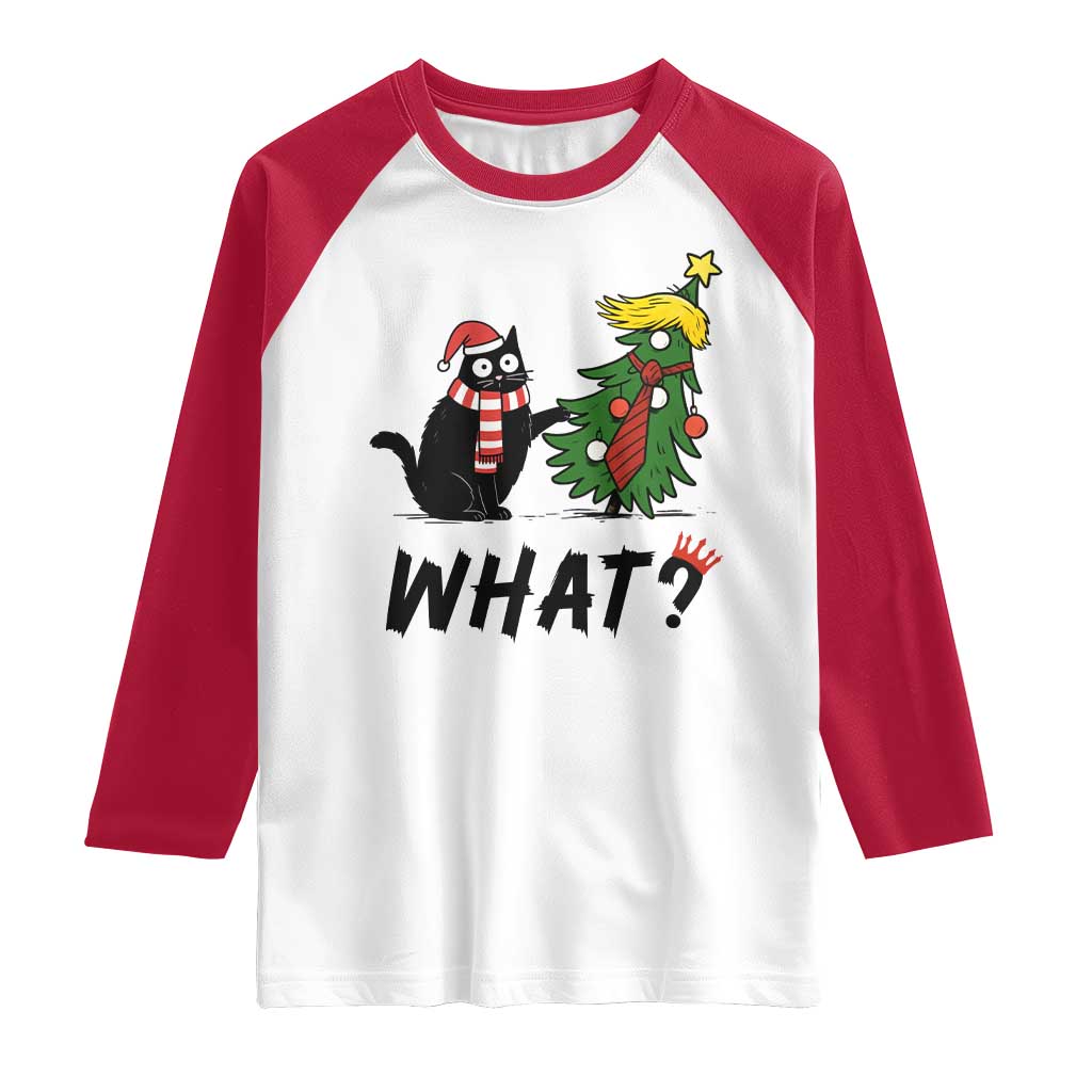 Black Cat What Christmas Raglan Shirt Anti Trump Protest TS14 White Red Print Your Wear