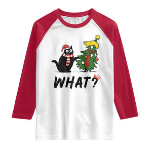 Black Cat What Christmas Raglan Shirt Anti Trump Protest TS14 White Red Print Your Wear