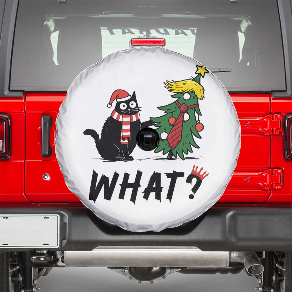 Black Cat What Christmas Spare Tire Cover Anti Trump Protest TS14 White Print Your Wear