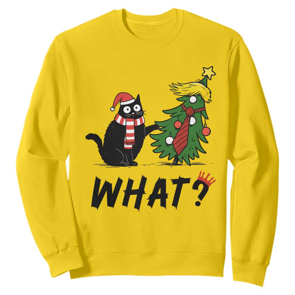 Black Cat What Christmas Sweatshirt Anti Trump Protest - Print Your Wear