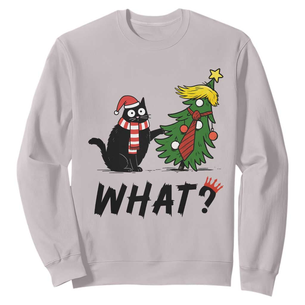 Black Cat What Christmas Sweatshirt Anti Trump Protest - Print Your Wear