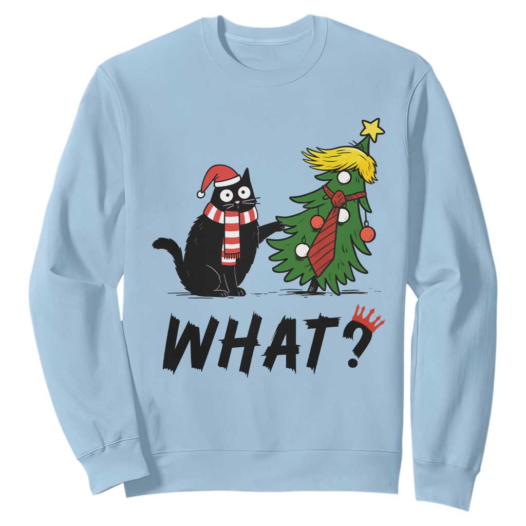 Black Cat What Christmas Sweatshirt Anti Trump Protest - Print Your Wear