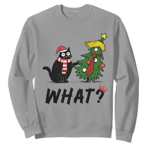 Black Cat What Christmas Sweatshirt Anti Trump Protest - Print Your Wear