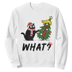 Black Cat What Christmas Sweatshirt Anti Trump Protest - Print Your Wear