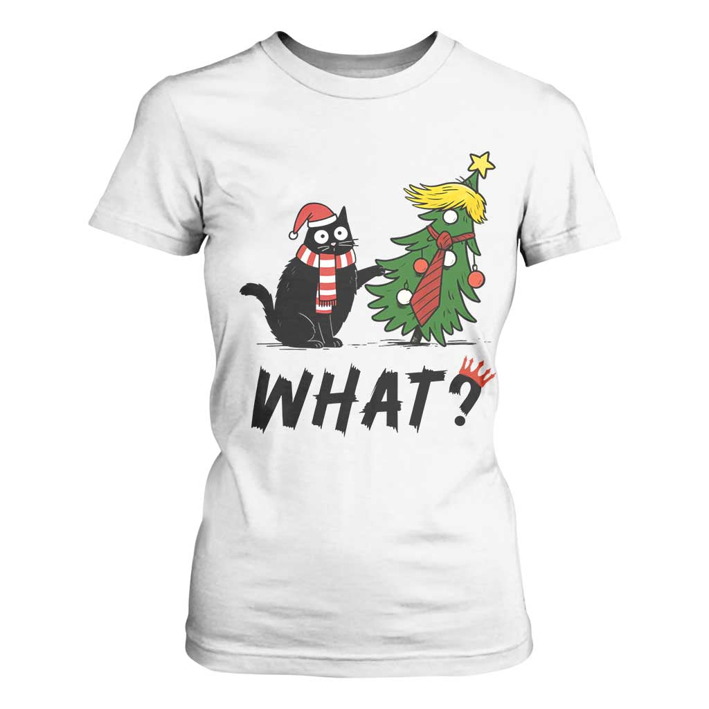 Black Cat What Christmas T Shirt For Women Anti Trump Protest - Print Your Wear