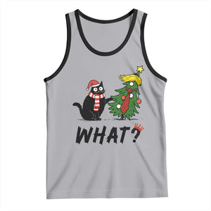 Black Cat What Christmas Tank Top Anti Trump Protest TS14 Athletic Heather Black Print Your Wear