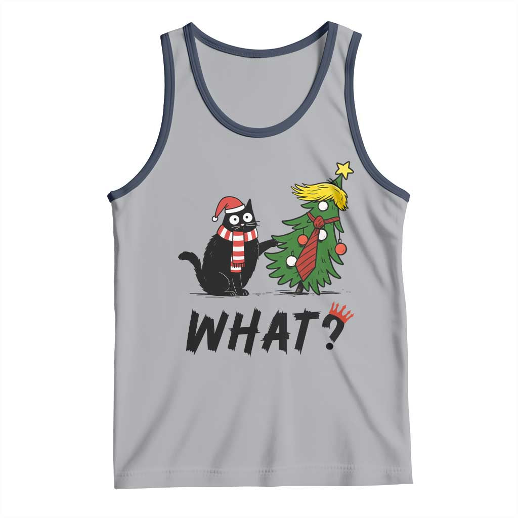 Black Cat What Christmas Tank Top Anti Trump Protest TS14 Athletic Heather Navy Print Your Wear