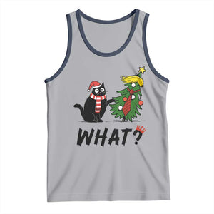 Black Cat What Christmas Tank Top Anti Trump Protest TS14 Athletic Heather Navy Print Your Wear