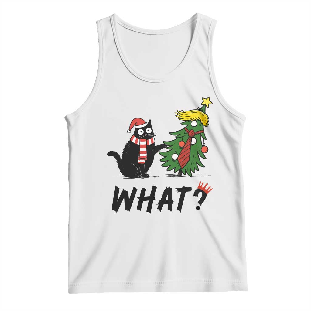 Black Cat What Christmas Tank Top Anti Trump Protest TS14 White Print Your Wear