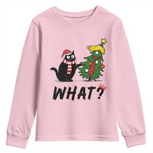 Black Cat What Christmas Youth Sweatshirt Anti Trump Protest TS14 Light Pink Print Your Wear